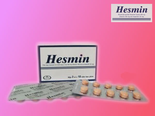 Mỗi hộp thuốc Hesmin chứa 10 vỉ x 10 viên