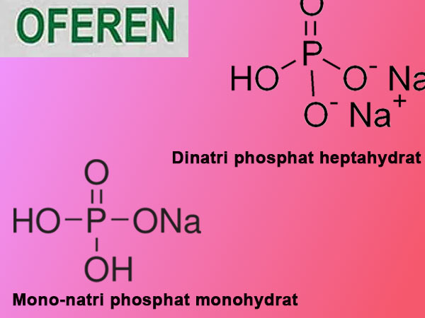 Thành phần của Oferen gồm Mono-natri phosphat monohydrat+ Dinatri phosphat heptahydrat